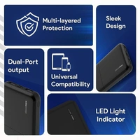 Flix FLiX(Beetel) P10 PowerXtreme 12 Watt 10000 mAh Slim Power Bank - Black