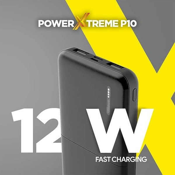 Flix FLiX(Beetel) P10 PowerXtreme 12 Watt 10000 mAh Slim Power Bank - Black