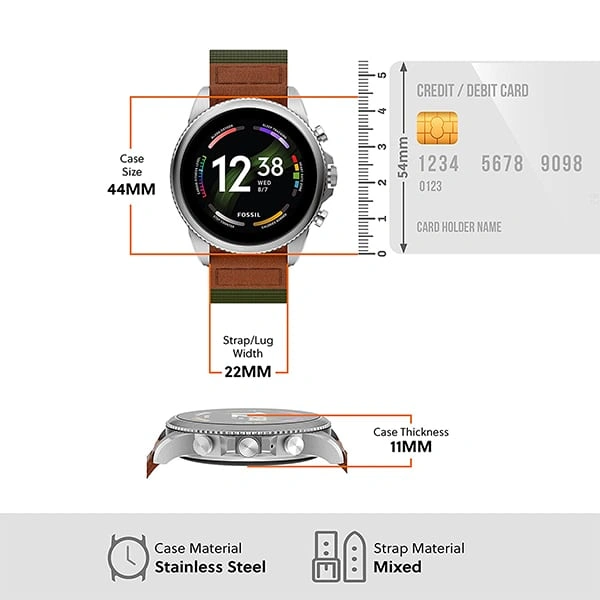 Fossil FTW4068 Gen 6 Smartwatch Olive Fabric