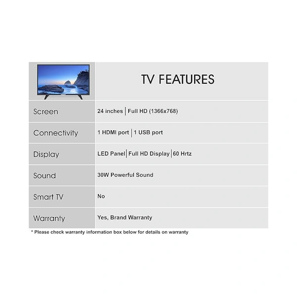 Foxsky 24FSN 60.96 cm (24 inches) HD Ready LED TV - Black