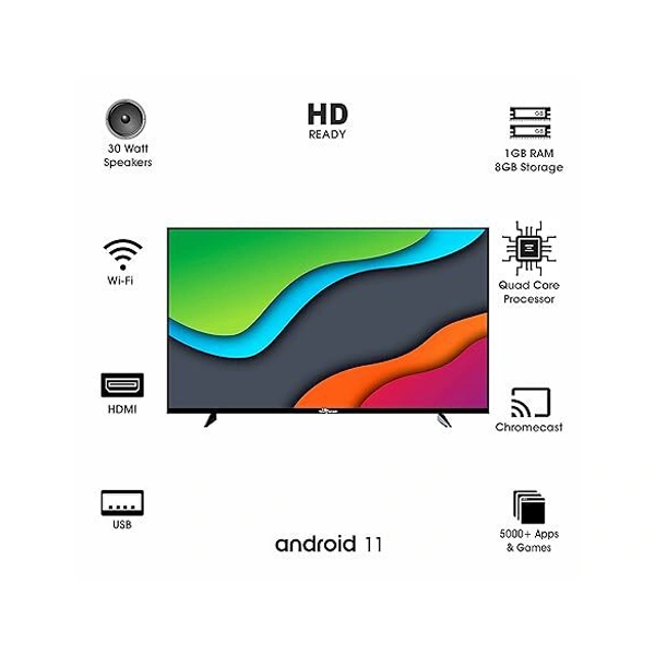 Foxsky 32FSELS-PRO 80 cm (32 inches) HD Ready Smart LED TV - Black