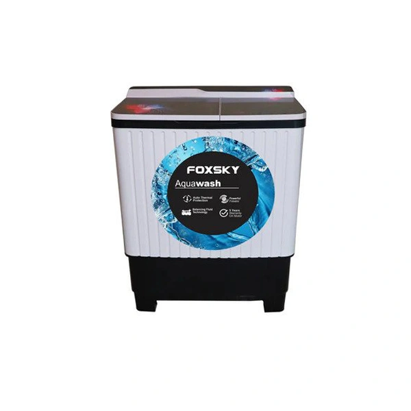 Foxsky 8 Kg Top Loading Semi-Automatic Washing Machine with 3D Scrub Technology - Maroon