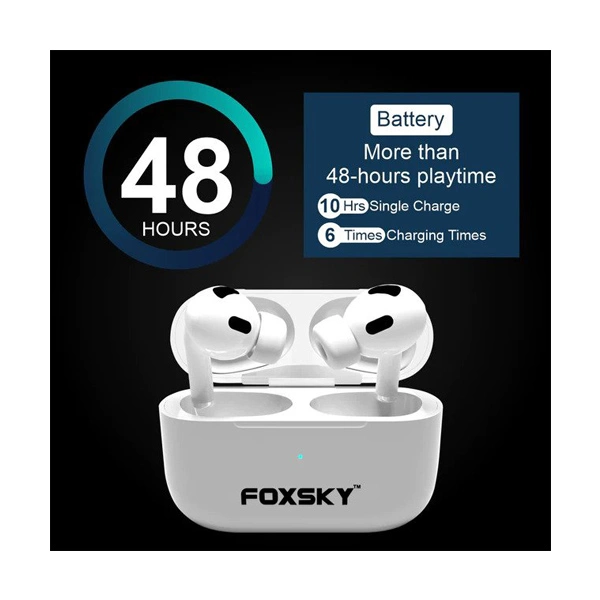 Foxsky FS AirPods Pro Active Noise Cancelling Wireless Earbuds - White