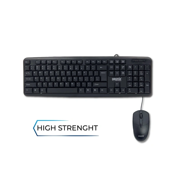 Geonix GXBM-01 Wired Keyboard Mouse Combo - Black