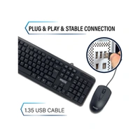 Geonix GXBM-01 Wired Keyboard Mouse Combo - Black