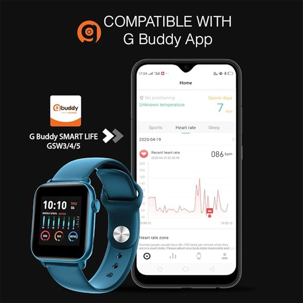 Gionee  GSW5 Smartwatch with SpO2 Heart Rate - Black