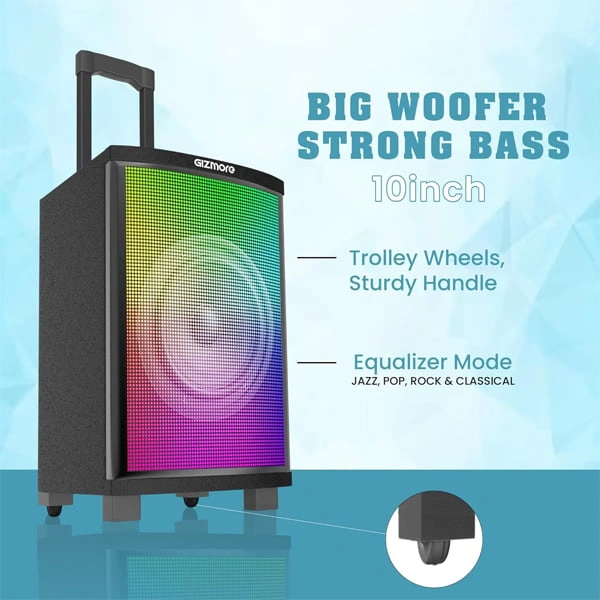 Gizmore 200W Thunder DJ Trolley Outdoor Party Speaker