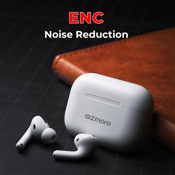 Gizmore 871 RAGA Earbuds with Ultra Light Snug Fit 20-Hour Playback - White - White
