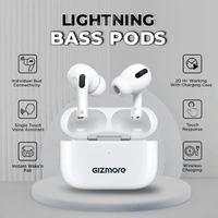 Gizmore 871 RAGA Earbuds with Ultra Light Snug Fit 20-Hour Playback - White - White