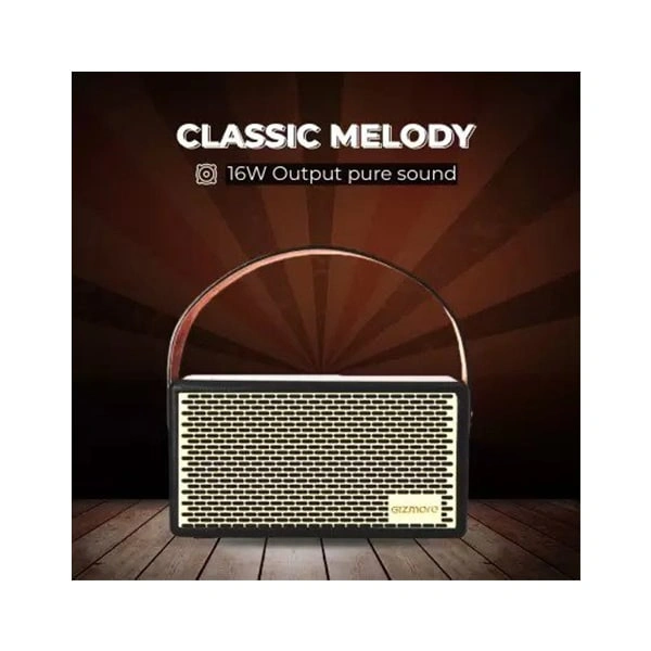 Gizmore GIZ MS516 Portable Speaker Wooden Cabinet With Leather Strap