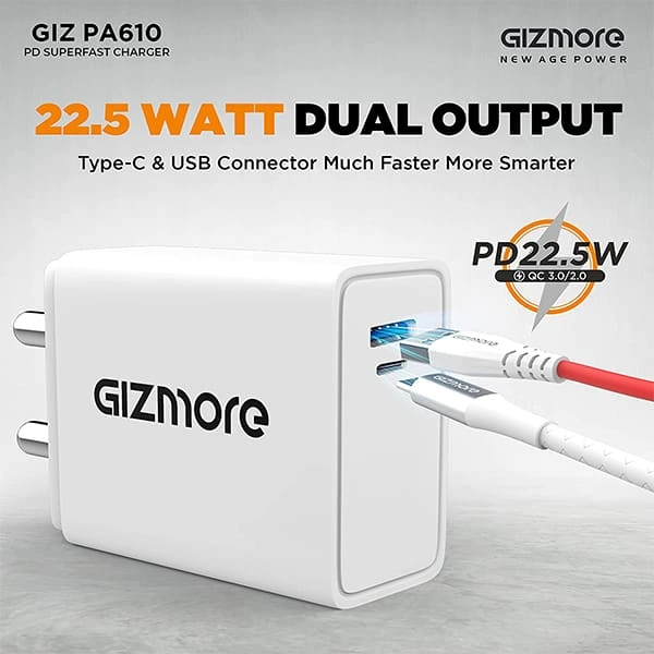 Gizmore GIZMORE GIZ PA610 Charger 22.5W Quick Charge
