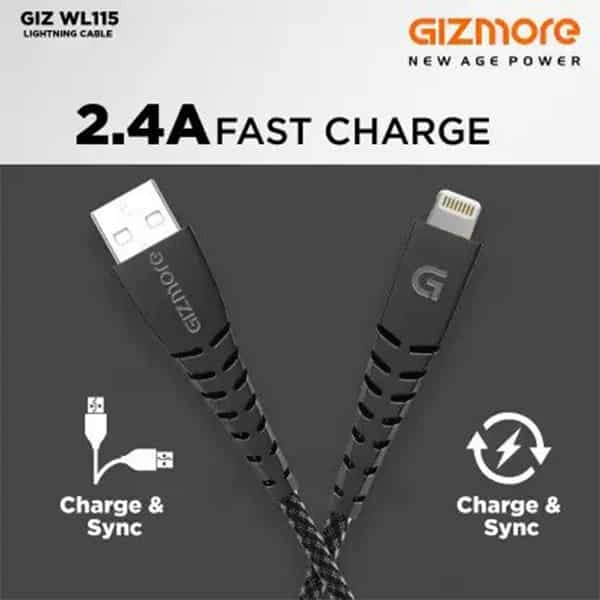 Gizmore GIZMORE GIZ WL115 2.4A Heavy Duty Lightning cable