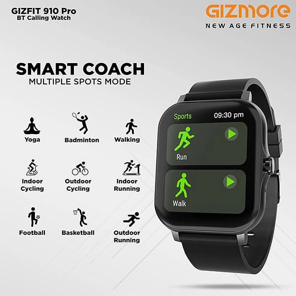 Gizmore GIZMORE GIZFIT 910 Pro Bluetooth Smartwatch - Silver - Silver