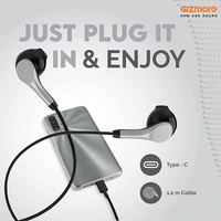 Gizmore GIZMORE GIZME343 Type C Wired Earphone with Mic - Grey - Grey
