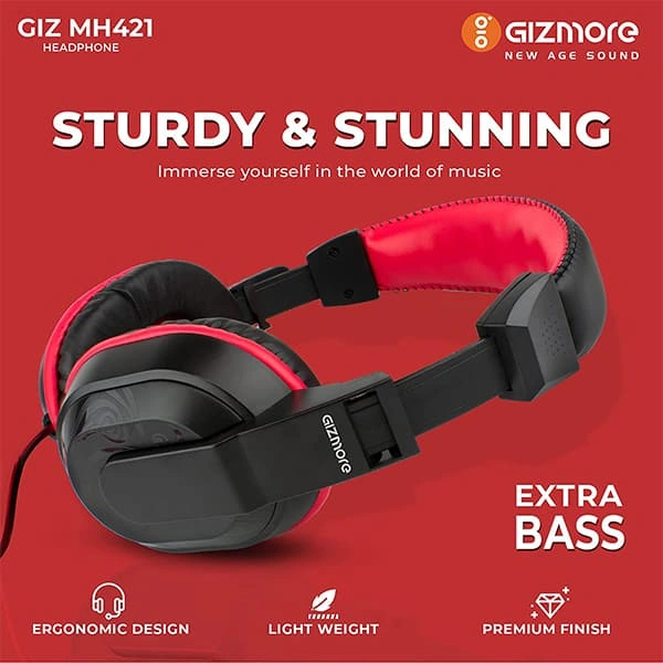 Gizmore GIZMORE GIZMH421 Wired Headphone with Mic