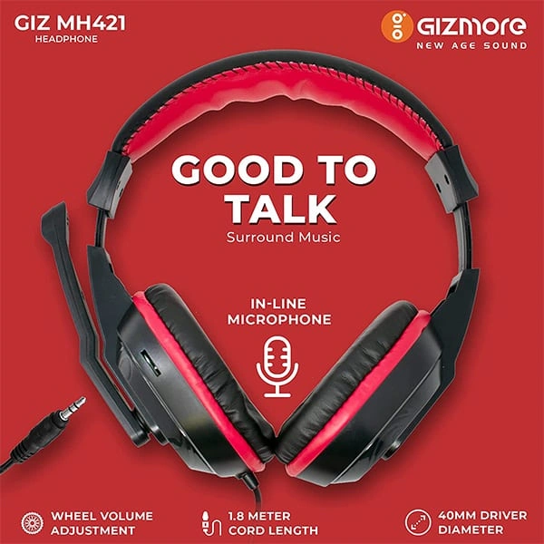 Gizmore GIZMORE GIZMH421 Wired Headphone with Mic