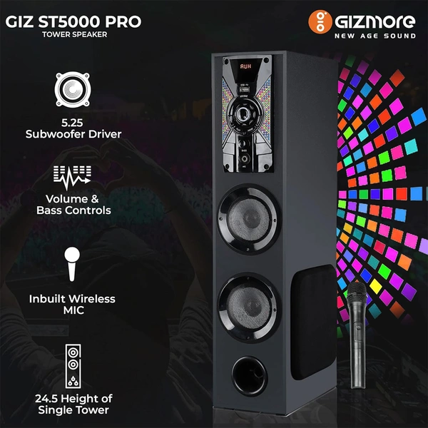 Gizmore ST5000 PRO 50W Bluetooth Tower Speaker