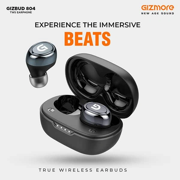 Gizmore GIZMORE TWS 804 Bluetooth Wireless Earbuds - White - White