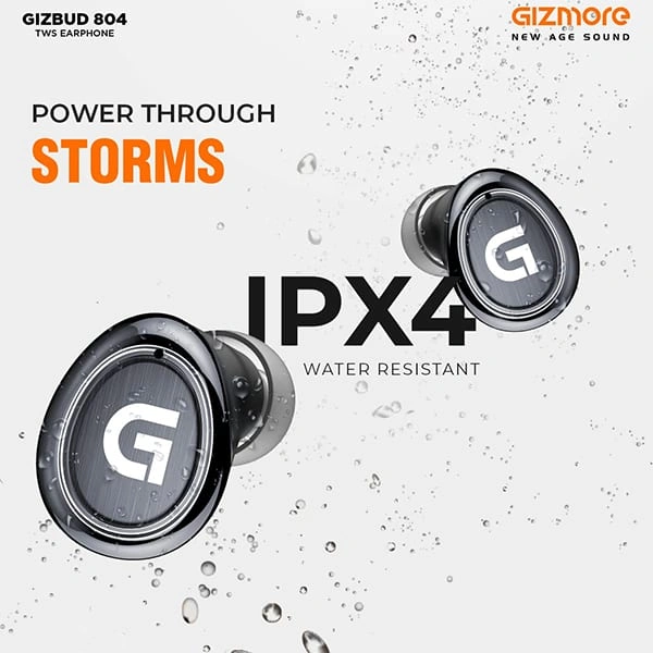 Gizmore GIZMORE TWS 804 Bluetooth Wireless Earbuds - White - White