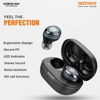 Gizmore GIZMORE TWS 804 Bluetooth Wireless Earbuds - White - White