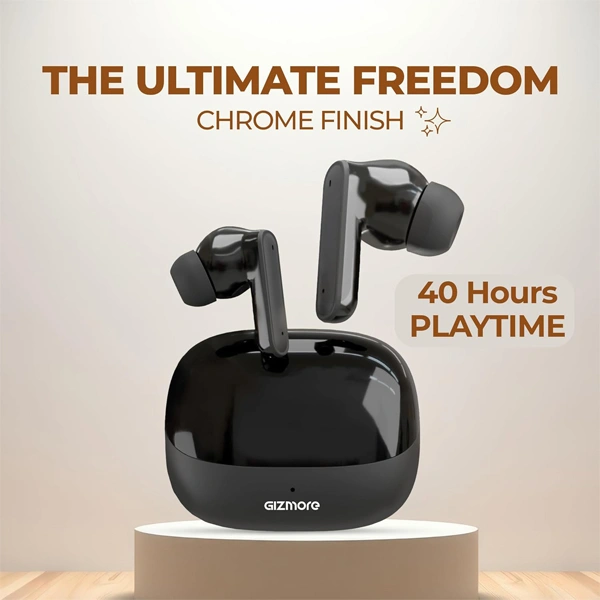 Gizmore VIBEPOD 866 TWS Earbuds - Black - Black