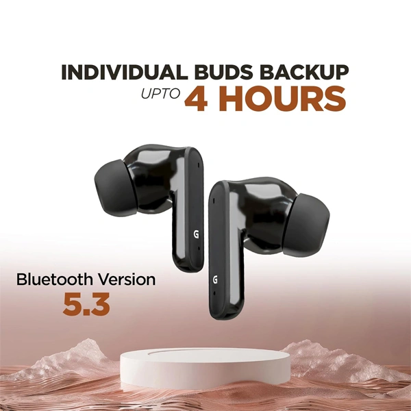 Gizmore VIBEPOD 866 TWS Earbuds - Black - Black