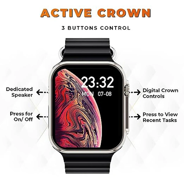Gizmore Vogue 385 Pixel HD Display Bluetooth Calling Smartwatch - Black - Black