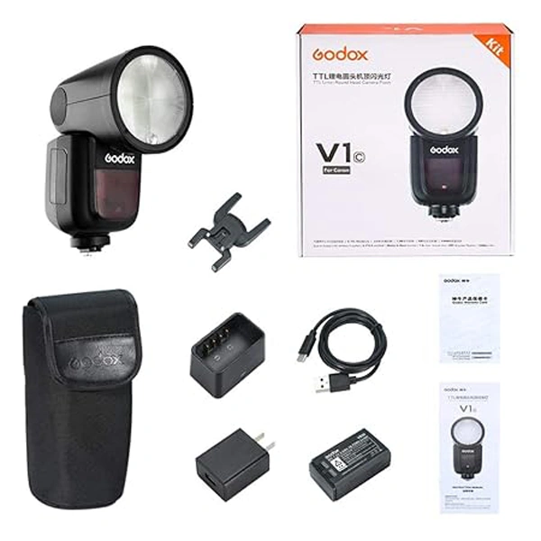 GODOX Godox V1-C V1 Li-on TTL On-Camera Round Flash Speedlight Compatible with Canon