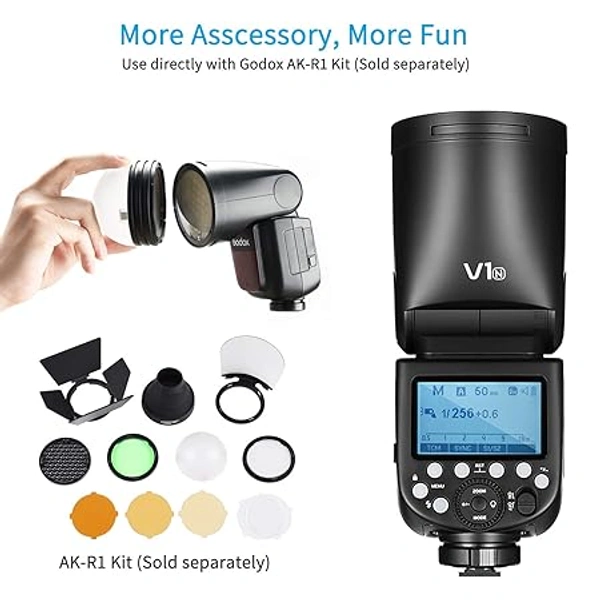 GODOX Godox V1-N Round Head Camera Flash Speedlite Flash - Black
