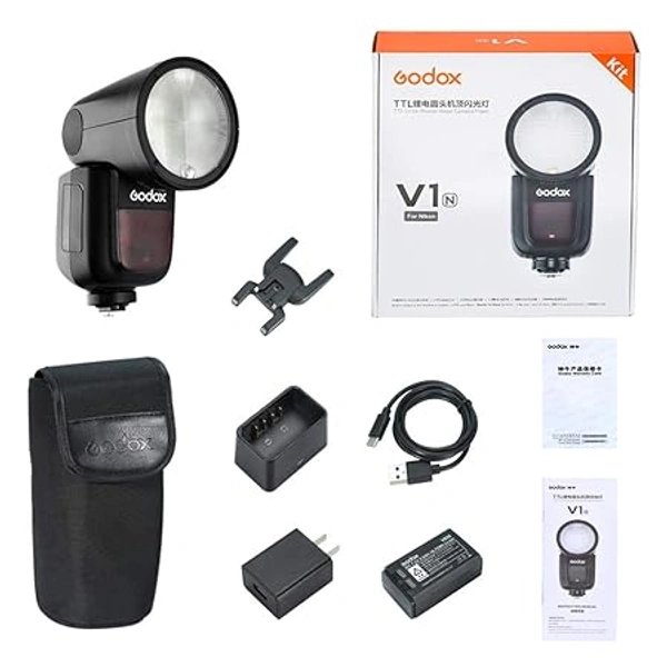 GODOX Godox V1-N Round Head Camera Flash Speedlite Flash - Black