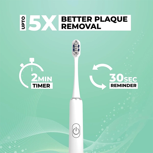 Hammer Flow 2.0 Electric Toothbrush with 2 Replaceable Brush Heads - Red - Red