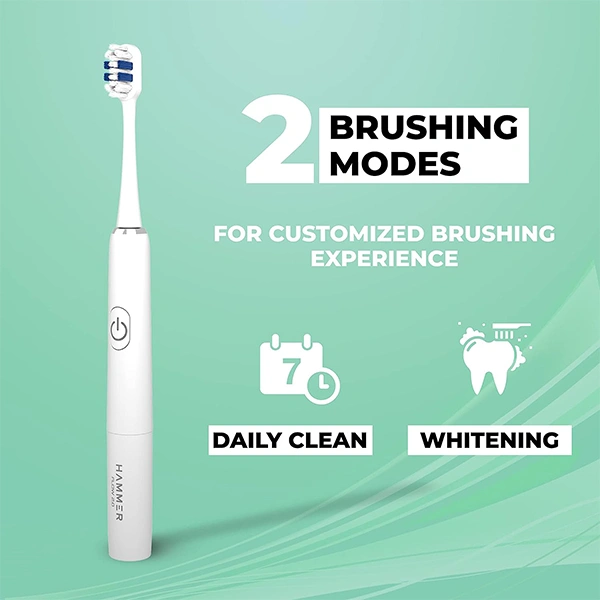 Hammer Flow 2.0 Electric Toothbrush with 2 Replaceable Brush Heads - Red - Red