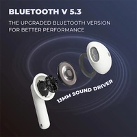 Hammer KO Pro Truly Wireless Earbuds with Smart Touch Controls - Black, Red, Silver