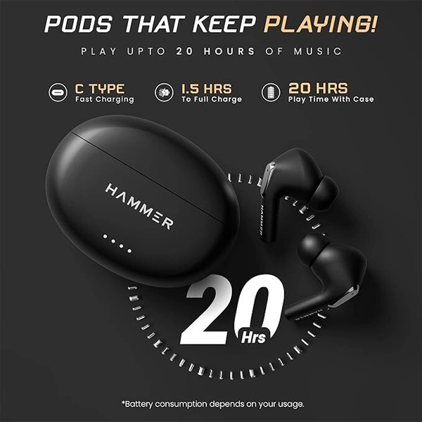 Hammer Mini Pods True Wireless Earbuds - White - White