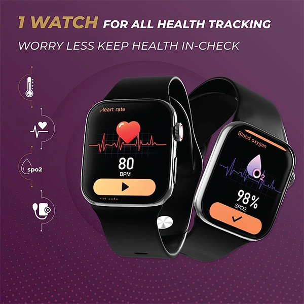 Hammer Pulse Ace Pro Bluetooth Calling Smartwatch with Wireless Charging - Black, Blue, Pink