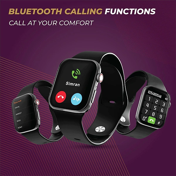 Hammer Pulse Ace Pro Bluetooth Calling Smartwatch with Wireless Charging - Black, Blue, Pink