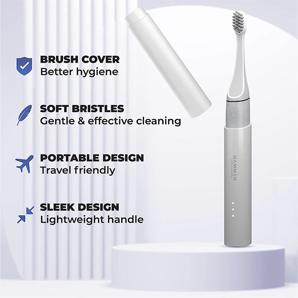 Hammer Ultra Flow 2.0 Premium Electric Toothbrush with 2 Replaceable Heads - Black - Black