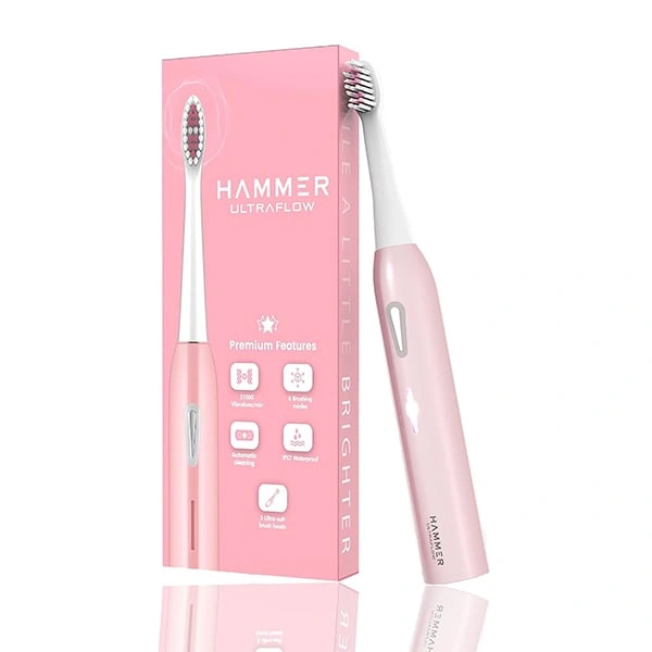 Hammer Ultra Flow Electric Toothbrush (31000 Strokes Per Minute) - Pink - Pink