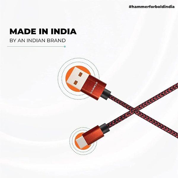 Hammer Unbreakable 3.1A Fast Charging Braided Type C Cable