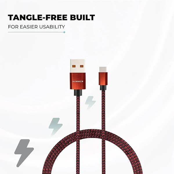 Hammer Unbreakable 3.1A Fast Charging Braided Type C Cable
