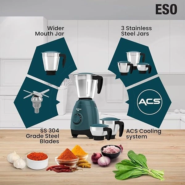 Havells ESO 750 watts 3 JAR Mixer Grinder