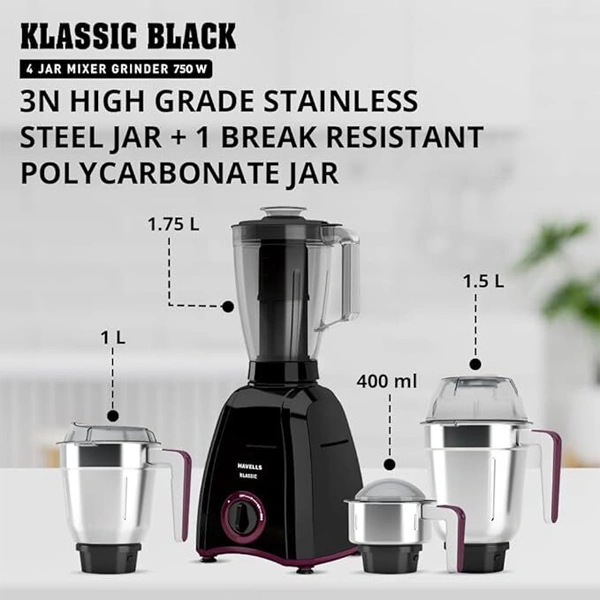 Havells Klassic 750 Watt 4 Jar Mixer Grinder