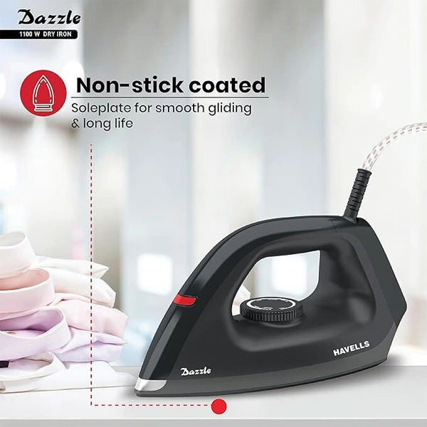 Havells Plastic Dazzle 1100W Dry Iron Press