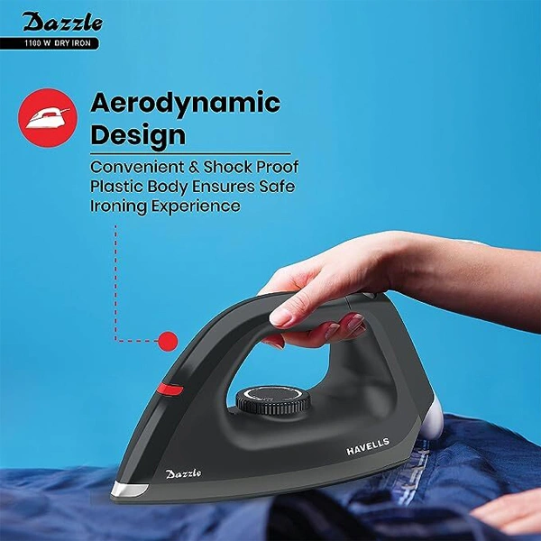 Havells Plastic Dazzle 1100W Dry Iron Press