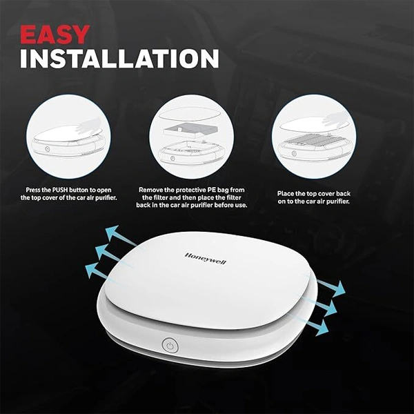 Honeywell Move Pure 3 Car Air Purifier With Hepa Filter & Ionizer