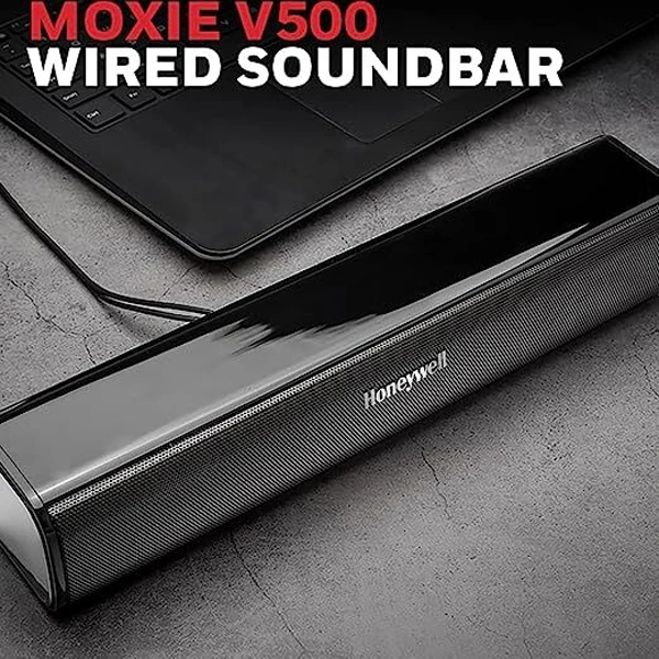 Honeywell Moxie V500 10W Portable USB Wired Soundbar Speaker for PC & Desktop