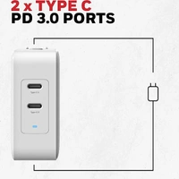 Honeywell Zest Charger GaN 65WUltra-Fast Charging Compatible with iPhone, MacBook Air, iPad Pro, Galaxy, Laptops