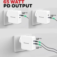 Honeywell Zest Charger GaN 65WUltra-Fast Charging Compatible with iPhone, MacBook Air, iPad Pro, Galaxy, Laptops