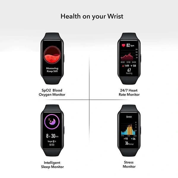 Honor Band 6 Smartwatch with AMOLED 1.47'' Display - Meteorite Black - Meteorite Black