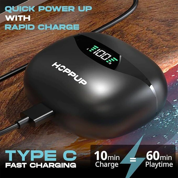 HOPPUP Hoppup AirDoze D50 Earbuds with Upto 50H Playtime - White - White